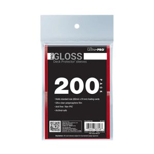 ultrapropro glossstandarddeckprotectorsleeves200ctbundle red 01